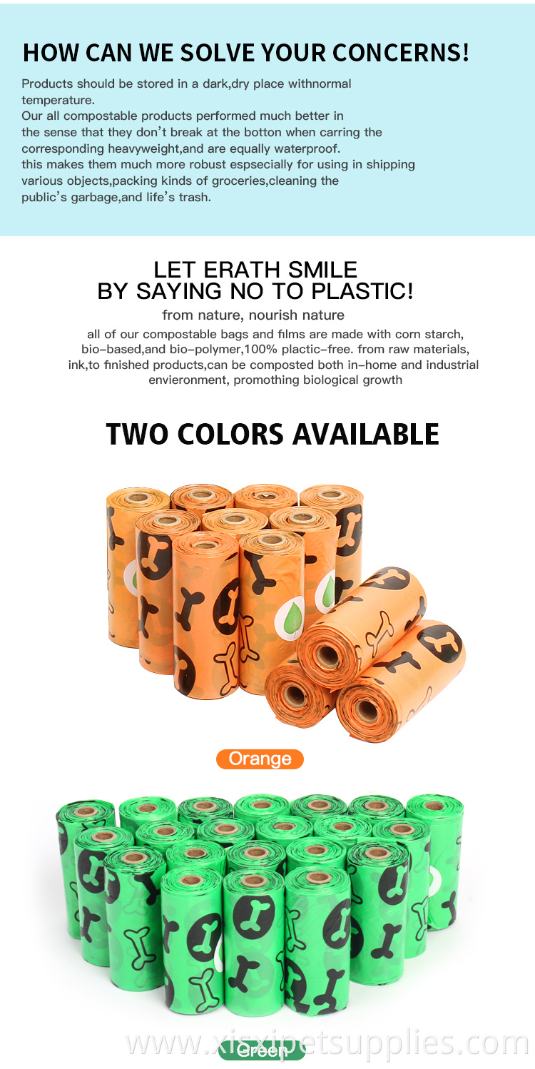 Factory Wholesale Custom Printed Scented Biodegradable Dog Poop Bag